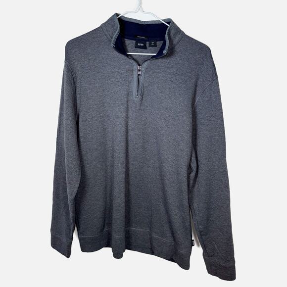 Hugo Boss Half Zip Pullover Men’s XL Gray Regular Fit Long Sleeve - Picture 8 of 14